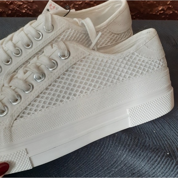 Zara white platform canvas sneakers size US 6.5 NEW - Picture 2 of 11